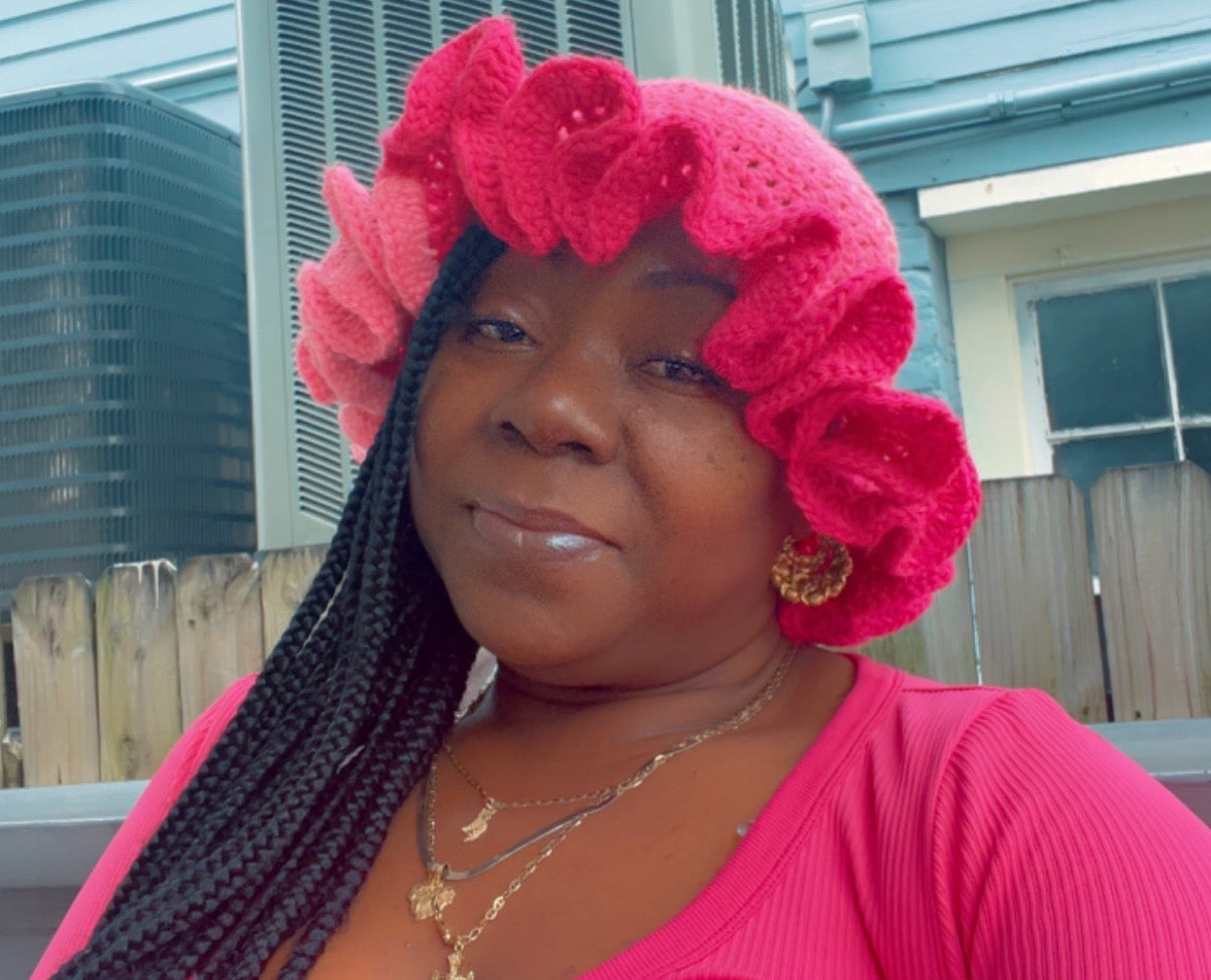 For the Frills Crochet Ruffle Brim Hat