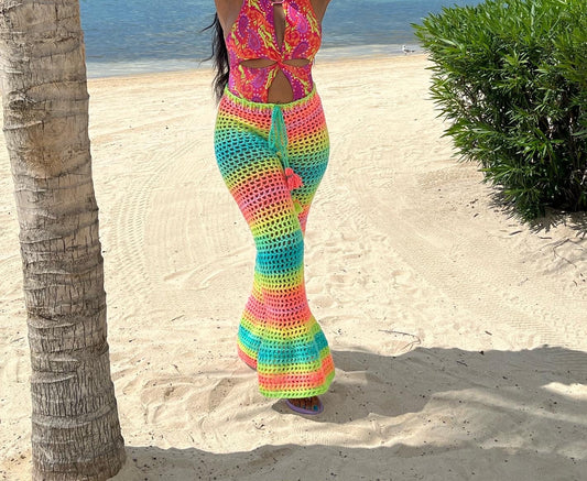 Crochet Mesh Cover-Up Pants