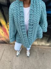Load image into Gallery viewer, Swaddle Me, Coddle Me Cardi with Ribbed Border
